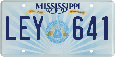 MS license plate LEY641