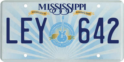 MS license plate LEY642