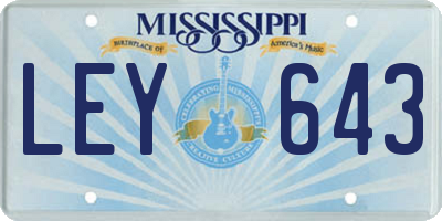 MS license plate LEY643