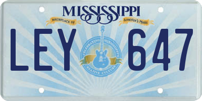MS license plate LEY647