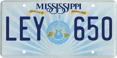 MS license plate LEY650