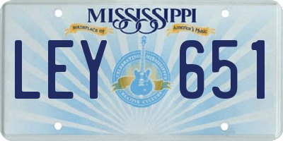 MS license plate LEY651
