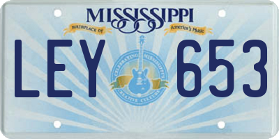 MS license plate LEY653