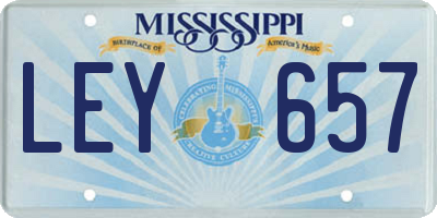 MS license plate LEY657
