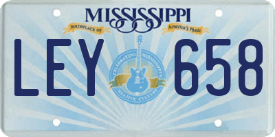 MS license plate LEY658