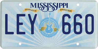 MS license plate LEY660