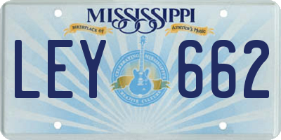 MS license plate LEY662