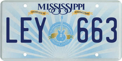 MS license plate LEY663