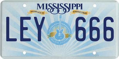 MS license plate LEY666