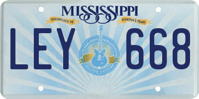MS license plate LEY668
