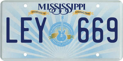 MS license plate LEY669