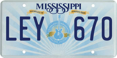 MS license plate LEY670