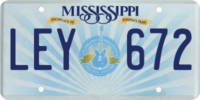 MS license plate LEY672