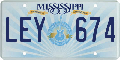 MS license plate LEY674