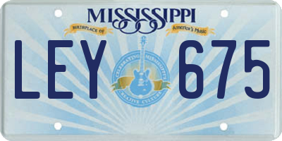MS license plate LEY675