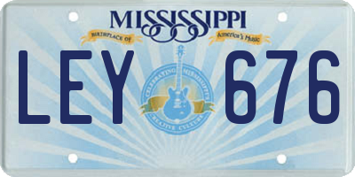 MS license plate LEY676