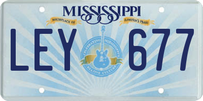 MS license plate LEY677