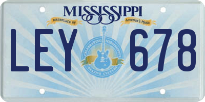 MS license plate LEY678
