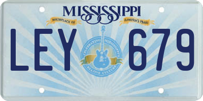 MS license plate LEY679