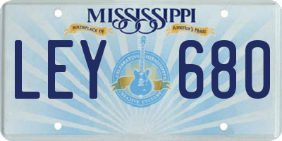 MS license plate LEY680