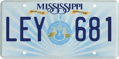 MS license plate LEY681