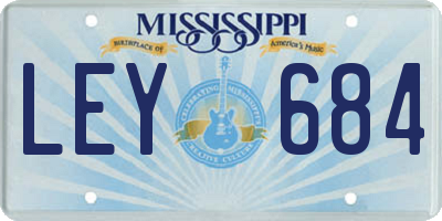 MS license plate LEY684