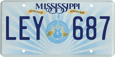 MS license plate LEY687