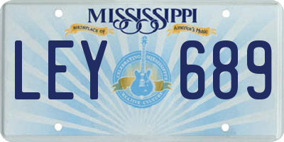 MS license plate LEY689