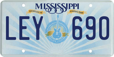 MS license plate LEY690
