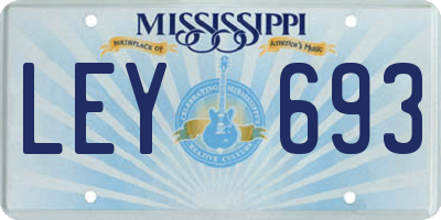 MS license plate LEY693