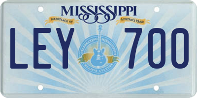 MS license plate LEY700