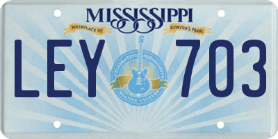 MS license plate LEY703