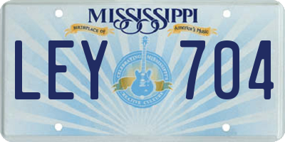 MS license plate LEY704