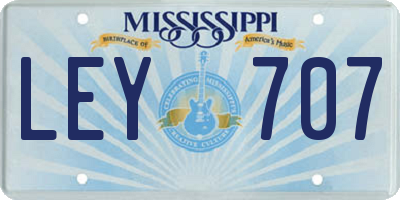 MS license plate LEY707