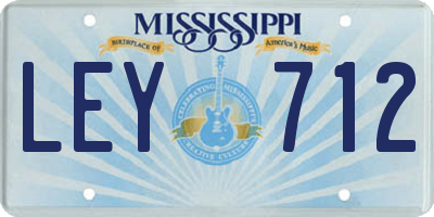 MS license plate LEY712