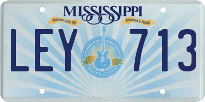 MS license plate LEY713
