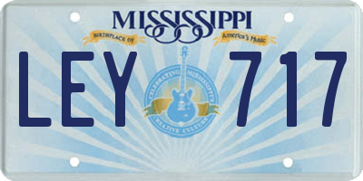 MS license plate LEY717