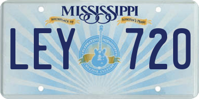 MS license plate LEY720