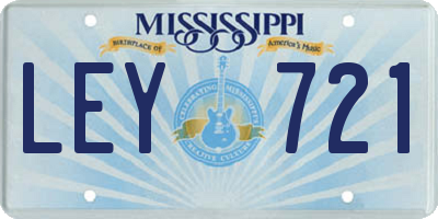 MS license plate LEY721
