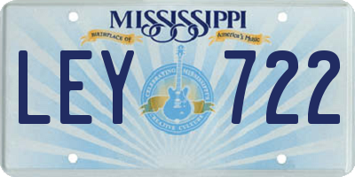 MS license plate LEY722
