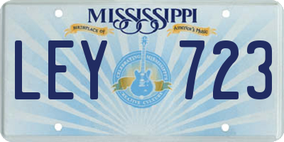 MS license plate LEY723