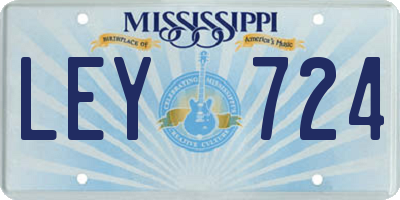 MS license plate LEY724
