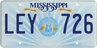 MS license plate LEY726