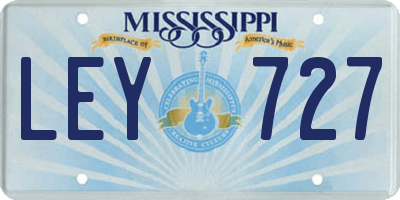 MS license plate LEY727