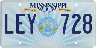 MS license plate LEY728