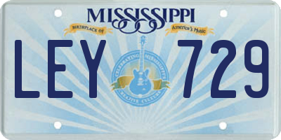 MS license plate LEY729
