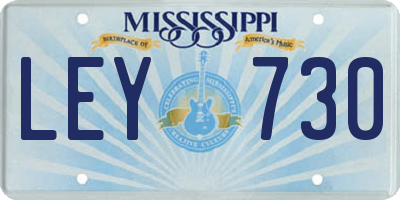 MS license plate LEY730