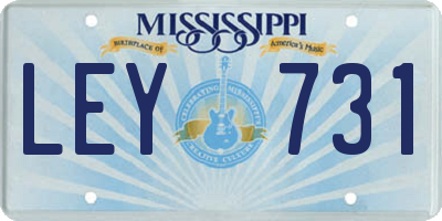 MS license plate LEY731