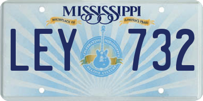 MS license plate LEY732