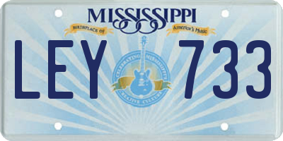 MS license plate LEY733